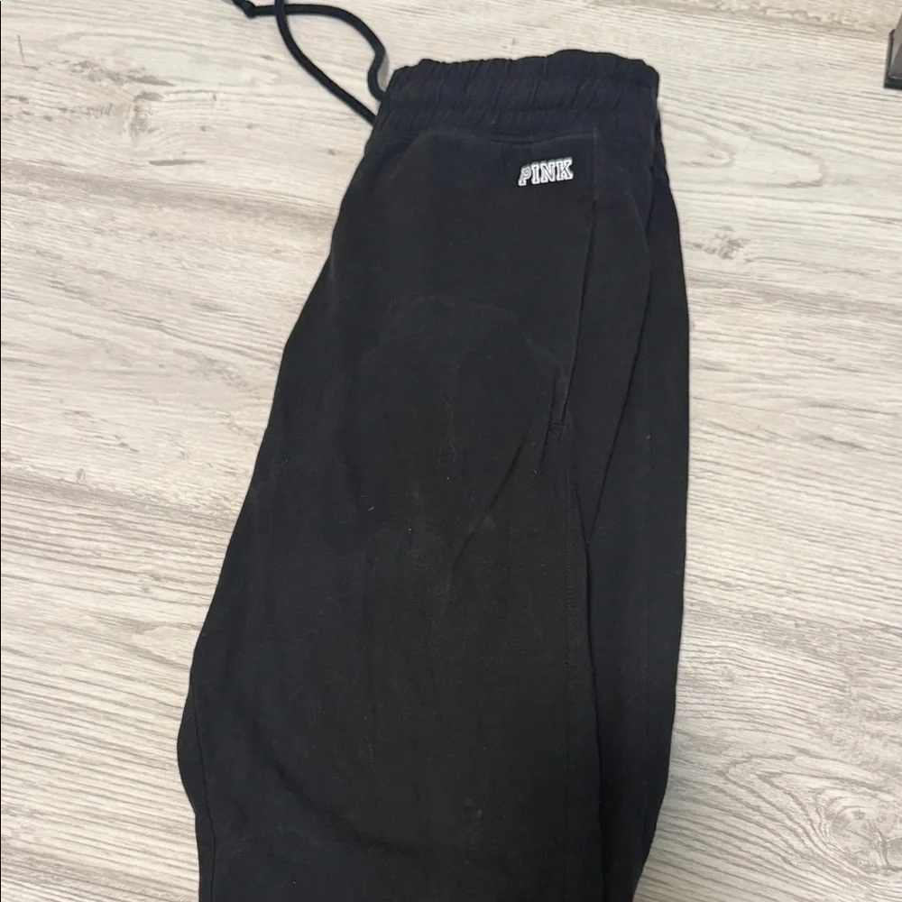 PINK Victoria's Secret Black Joggers - Picture 1 of 3